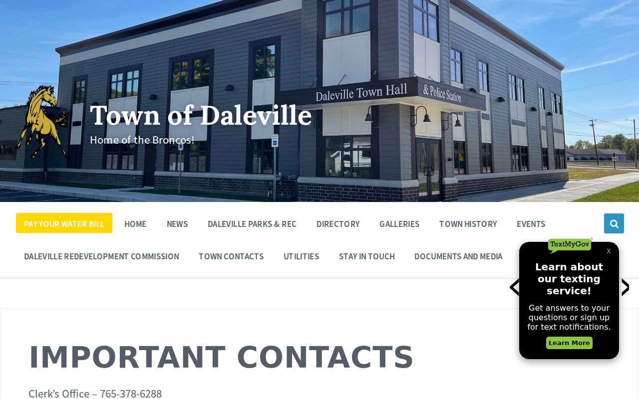 Delaware County Daleville court records and municipal notice portal