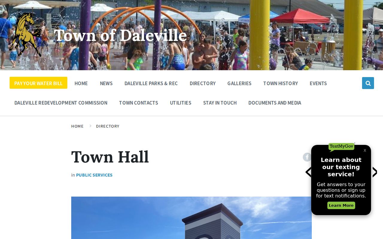 Delaware County Daleville court records and Town Hall Clerk route