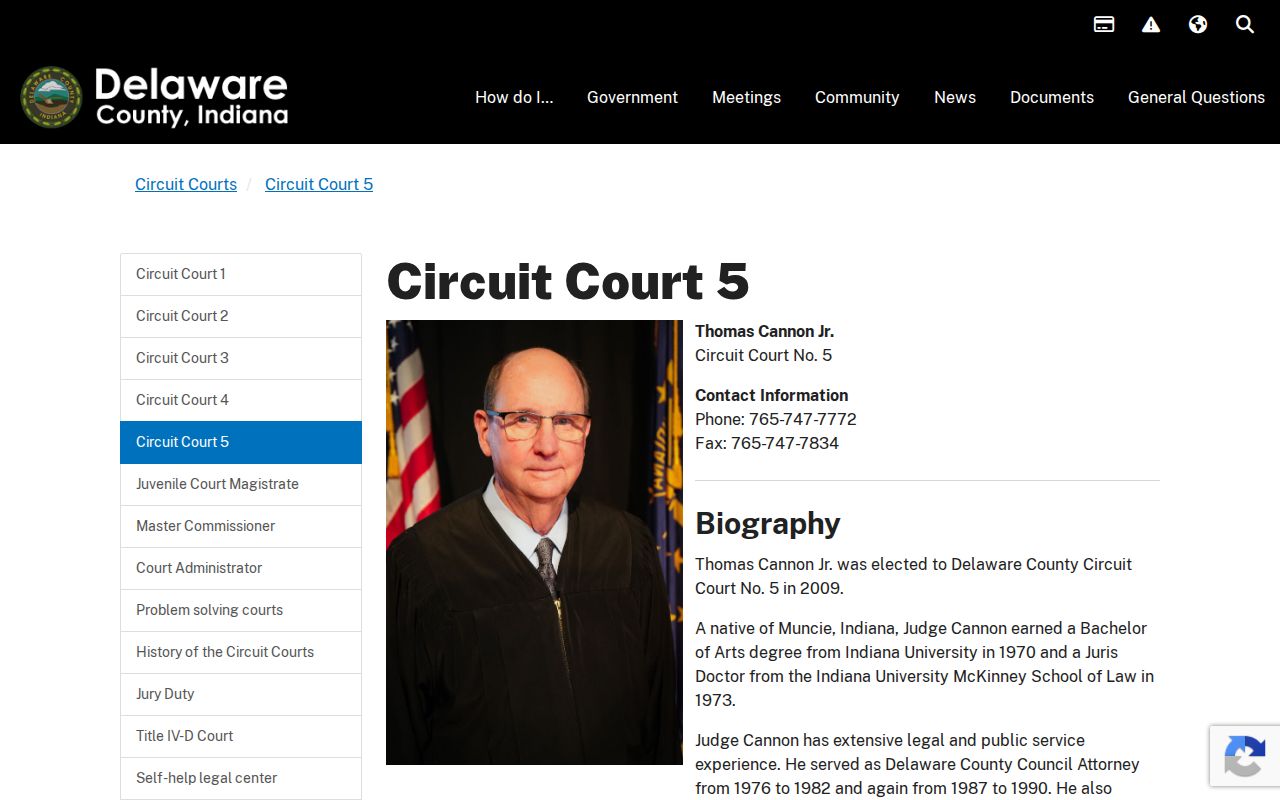 Delaware County Circuit Court 5 criminal schedule