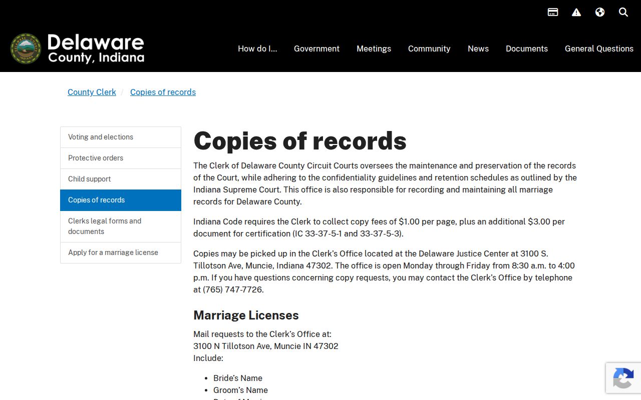 Delaware County Clerk court record copy and certification instructions